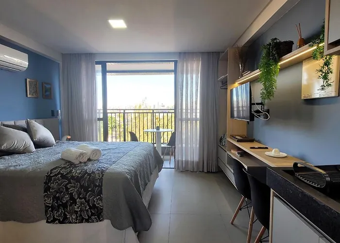 Studio Com Varanda E Vista Para O Mar